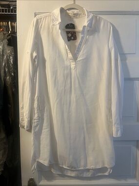 cloth & stone White Long-Sleeve Tunic Dress